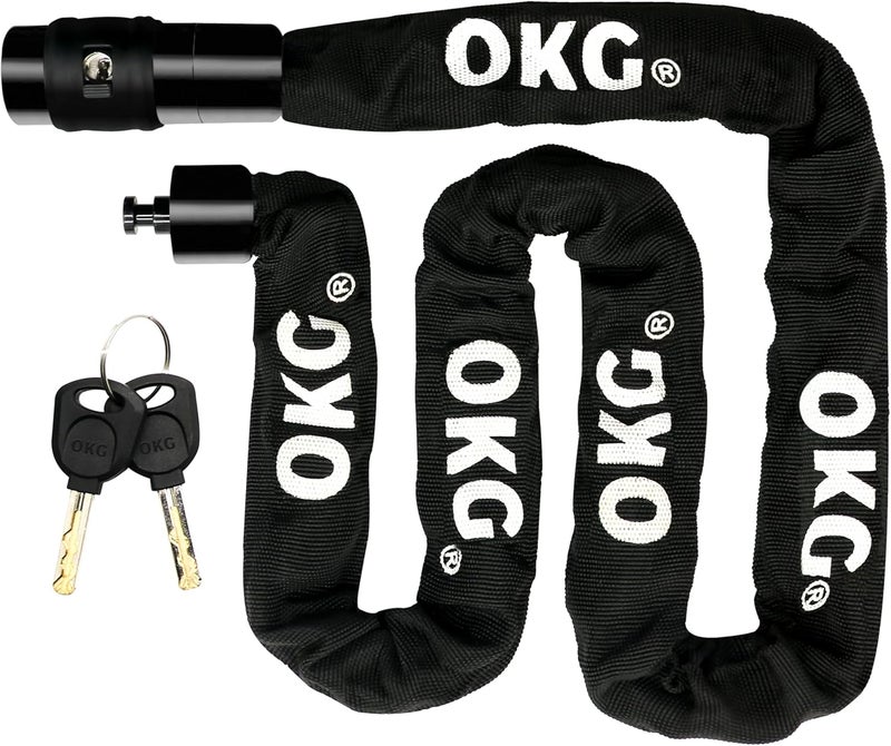 OKG Bike Chain Lock - 4 Foot, 1/4 inch Thick Square Cut Proof Chain, Hardened Alloy Steel Anti Theft Chain Lock for Bike, ATV, Scooter, Trailer, Moped, Grill, Gate Fence - Image 1